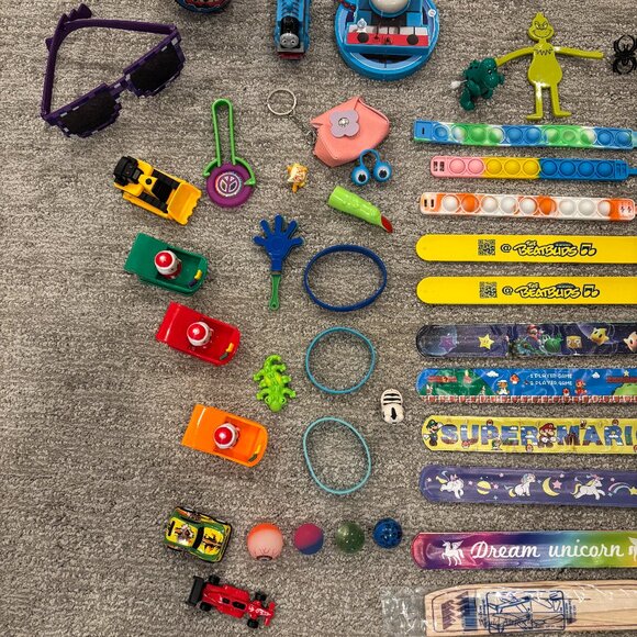 Small Toys Bundle - Balls, Cars, Trucks, Bracelets, Dinosaurs, Chalk Sets, More! - Picture 5 of 11